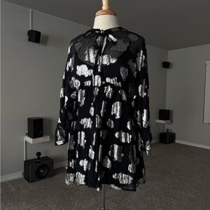 Zara Black and Silver Dress